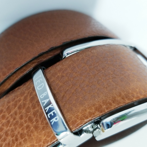Ted Baker London Dark & Chestnut Brown Reversible Leather Belt 39 - Picture 8 of 16